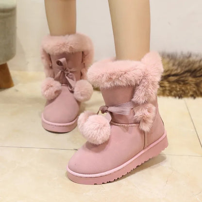 Belezza winter boots with pompom embellishment