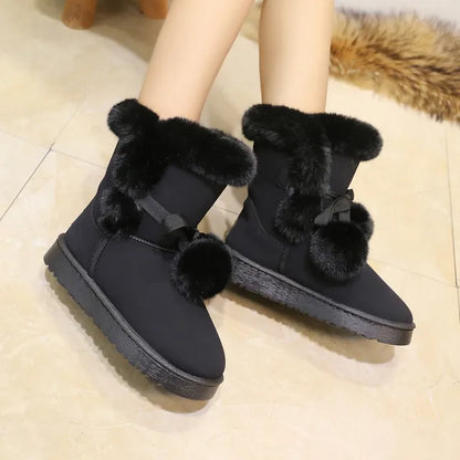 Belezza winter boots with pompom embellishment