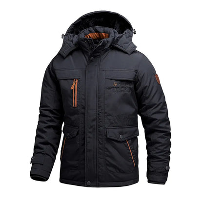 Men's Winter Tactical Jacket | Waterproof Insulated Coat with Detachable Hood