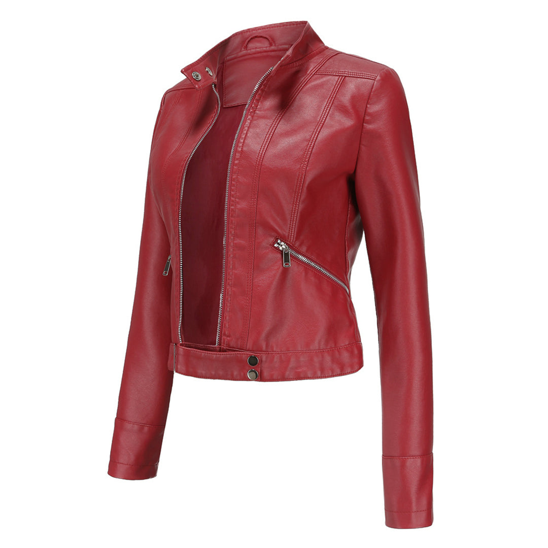 Belezza leather jacket for women with belt