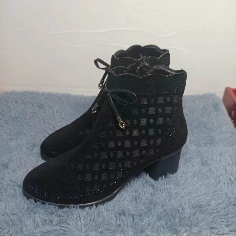 Mesh ankle boots with heel for women | Ferguson