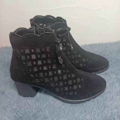 Mesh ankle boots with heel for women | Ferguson