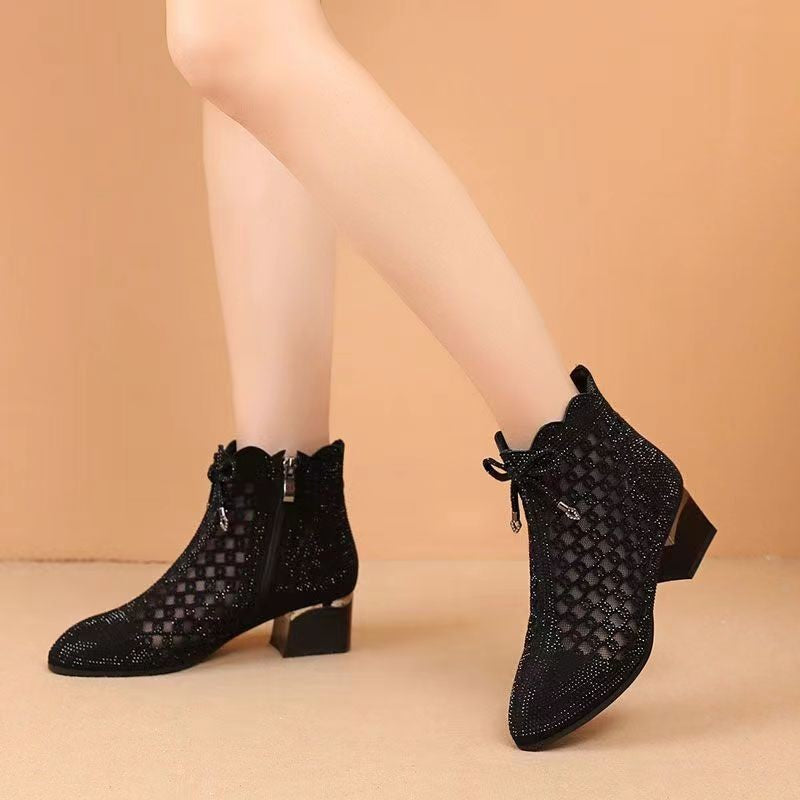 Mesh ankle boots with heel for women | Ferguson