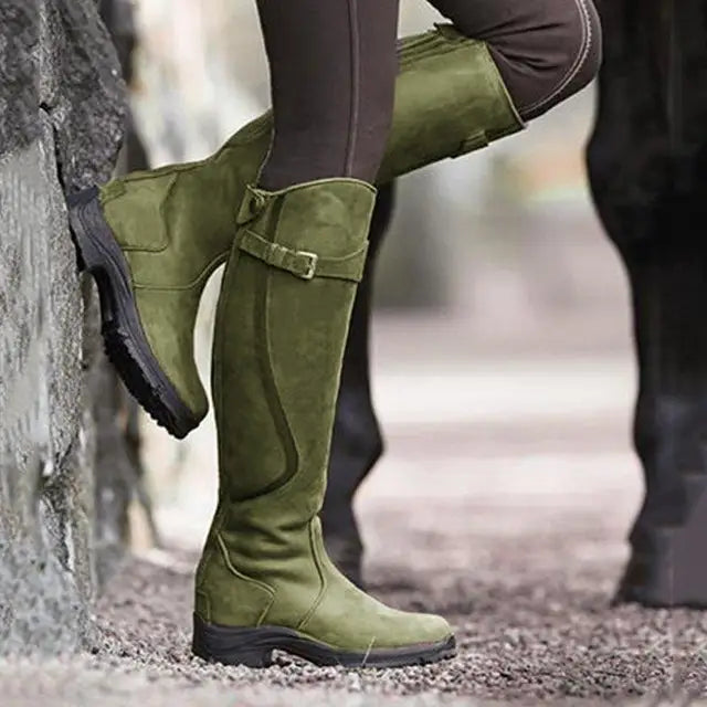 Belezza knee-high boots with buckle accent