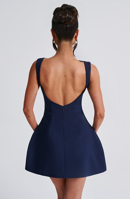 Belezza BACKLESS MINI DRESS - NAVY