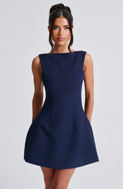 Belezza BACKLESS MINI DRESS - NAVY