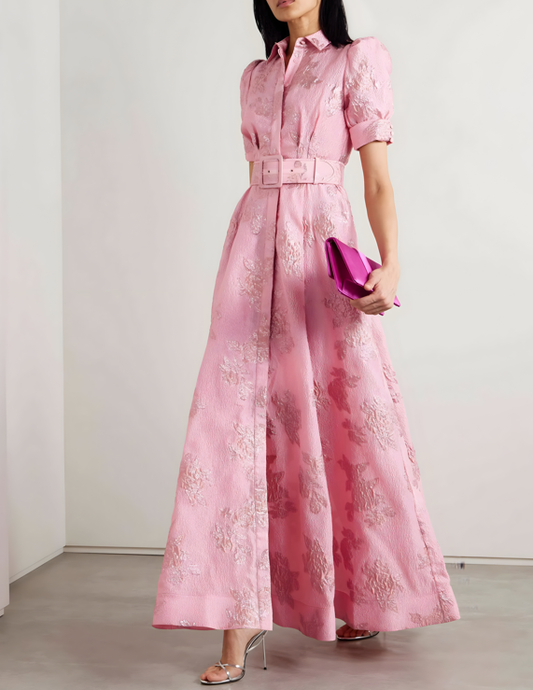 Belezza Pink Blouse Maxi Dress