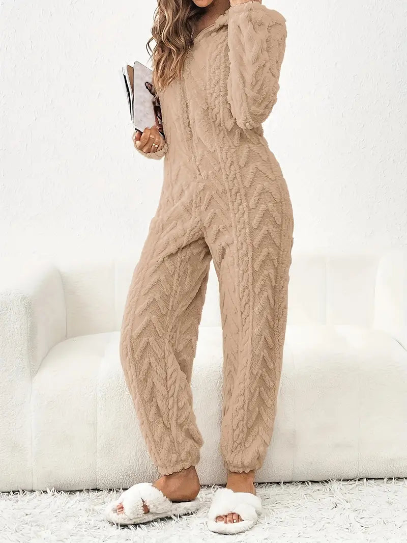 Belezza - Cozy Teddy Fleece Jumpsuit for Women