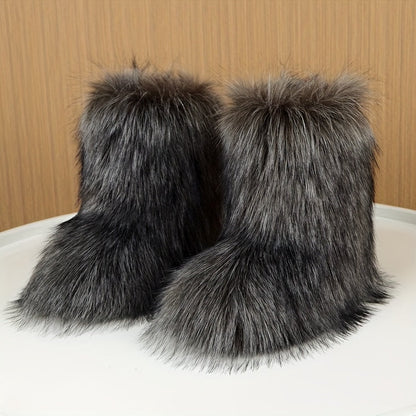 Belezza - Fluffy Faux Fur Boots for Women