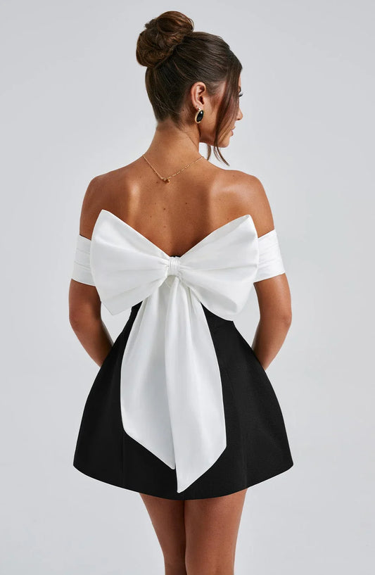 Belezza BLOOM MINI DRESS - BLACK/WHITE