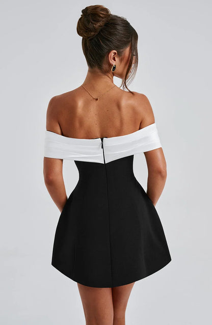 Belezza BLOOM MINI DRESS - BLACK/WHITE