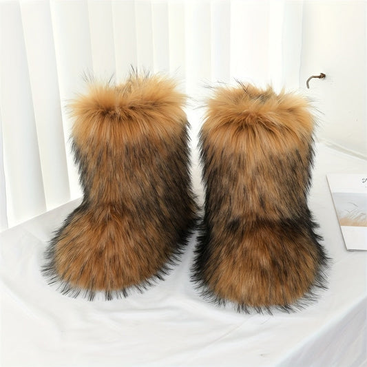 Belezza - Fluffy Faux Fur Boots for Women