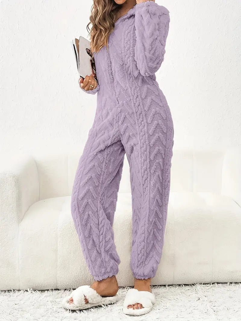 Belezza - Cozy Teddy Fleece Jumpsuit for Women