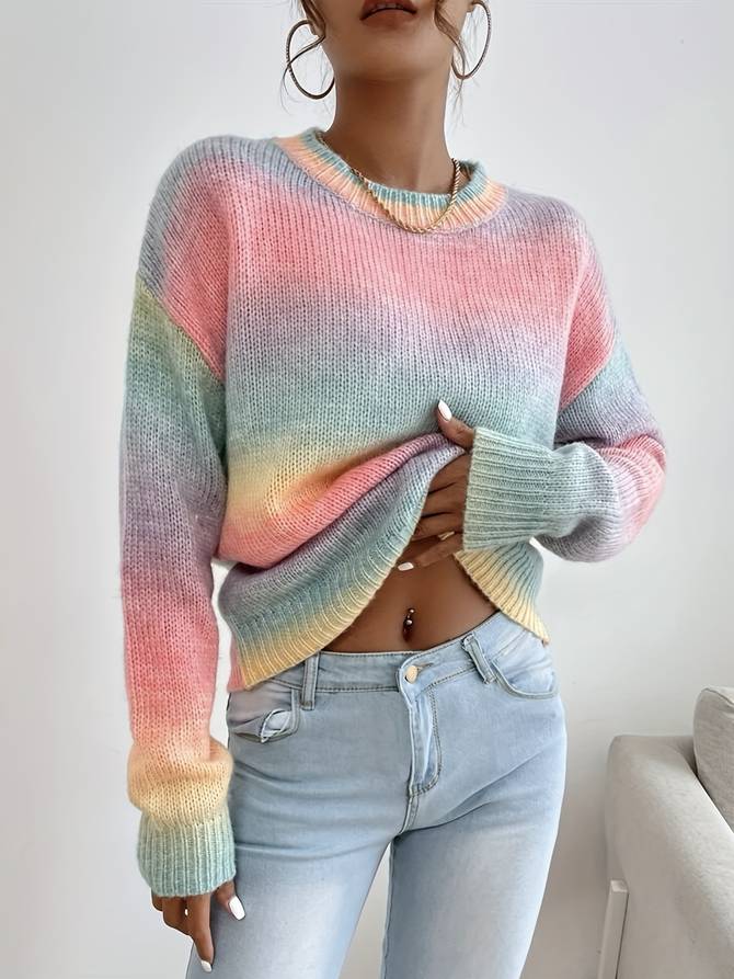 Belezza - Trendy Colorful Ombre Autumn Sweater for Women