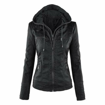 Women's Hooded Moto Jacket | Edgy Style and Functionality Combined