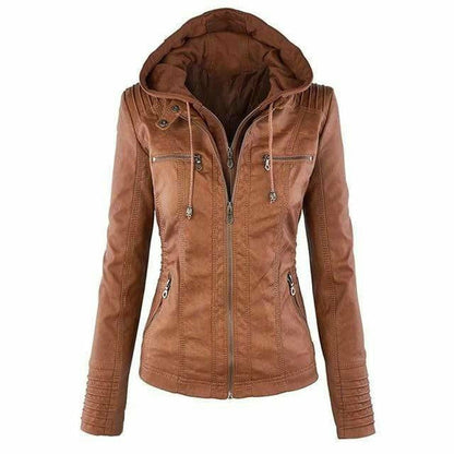 Women's Hooded Moto Jacket | Edgy Style and Functionality Combined