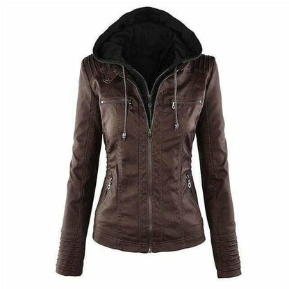 Women's Hooded Moto Jacket | Edgy Style and Functionality Combined