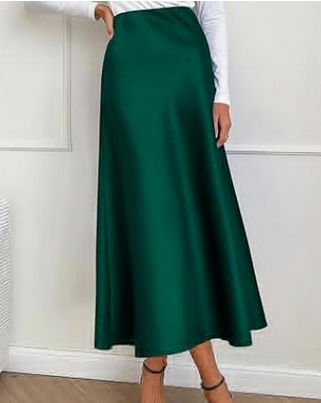 Belezza elegant satin midi skirt