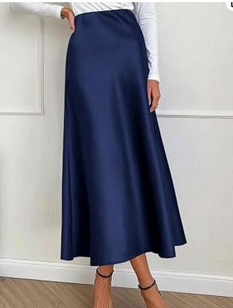 Belezza elegant satin midi skirt