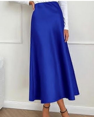 Belezza elegant satin midi skirt