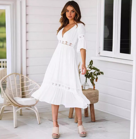 Belezza - White elegant dress