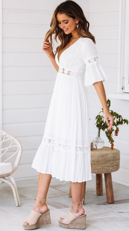 Belezza - White elegant dress