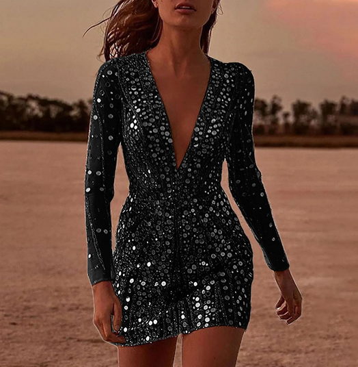 Belezza elegance sequin midi dress