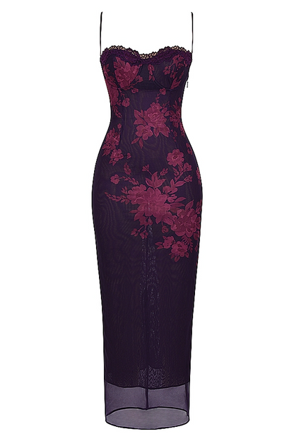 Belezza MAXI DRESS - GRAPE FLORAL