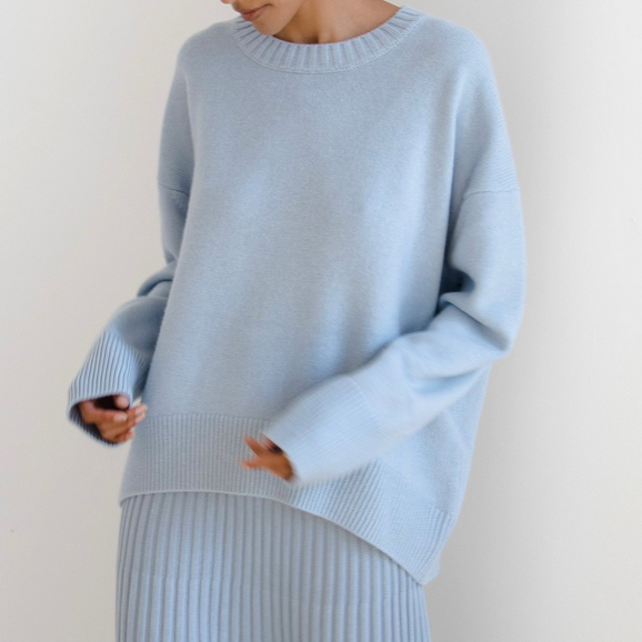 Oversized Sweater - Crewneck - Loose Fit - Knitted Jumper - Women's Clothing