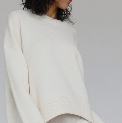 Oversized Sweater - Crewneck - Loose Fit - Knitted Jumper - Women's Clothing