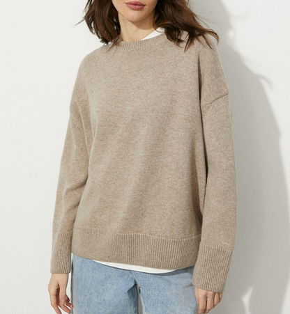 Oversized Sweater - Crewneck - Loose Fit - Knitted Jumper - Women's Clothing