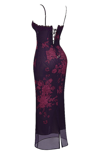 Belezza MAXI DRESS - GRAPE FLORAL