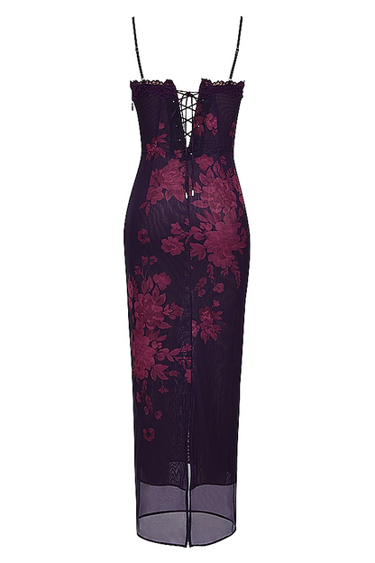 Belezza MAXI DRESS - GRAPE FLORAL