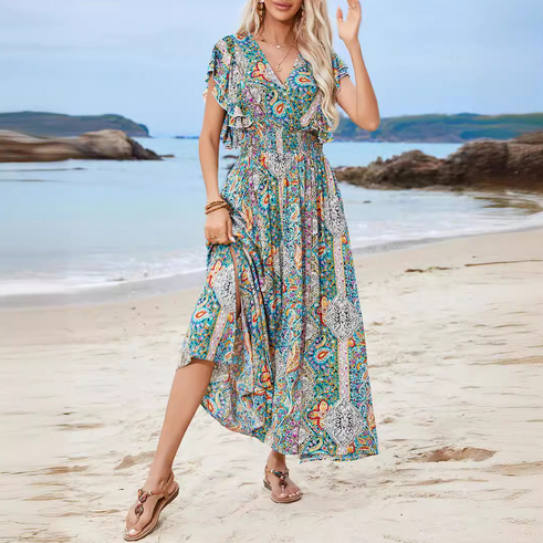 Belezza – special paisley mini dress with short sleeves