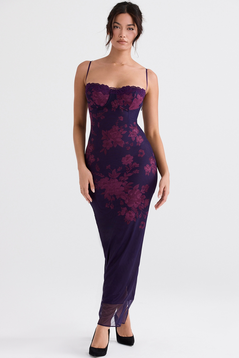 Belezza MAXI DRESS - GRAPE FLORAL