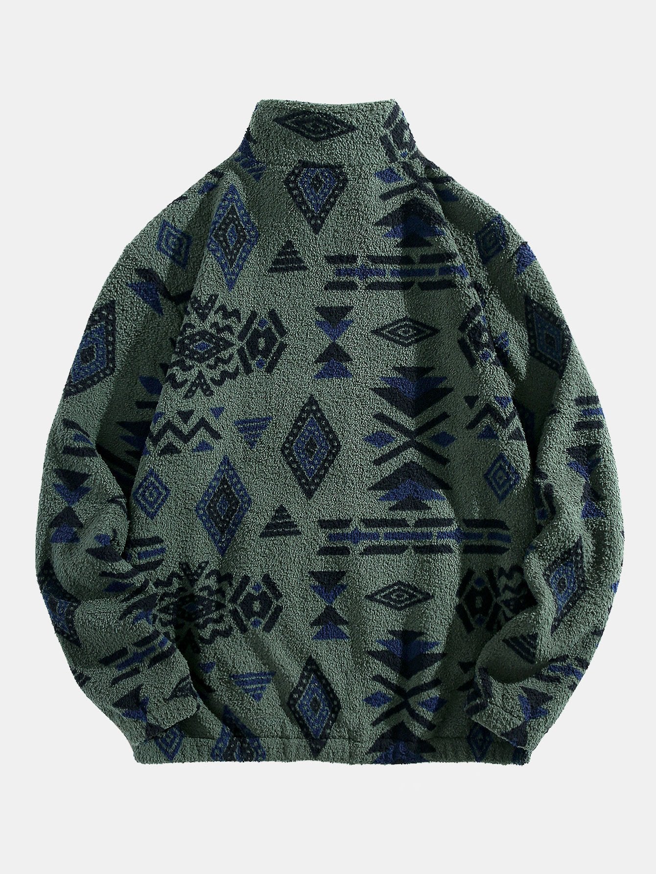 Belezza Zip Aztec Print Teddy Sweatshirt – Cozy, Stylish & Trendy