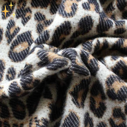 Belezza - Trendy Leopard-Print Wool Scarf for Women