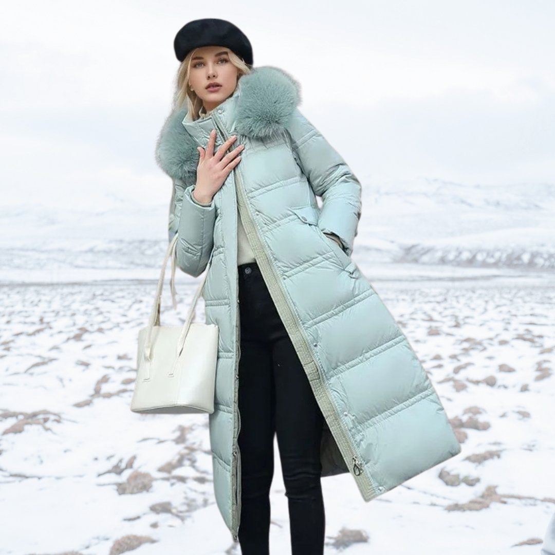 Long Fur-Trimmed Puffer Coat