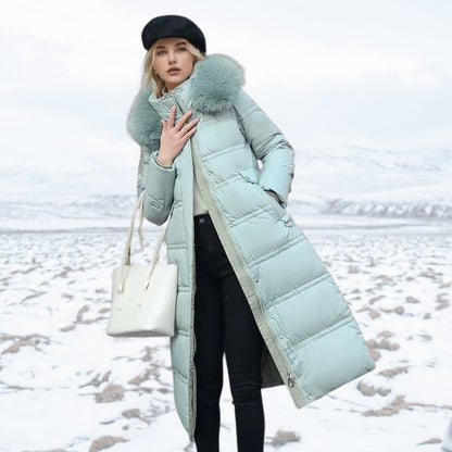 Long Fur-Trimmed Puffer Coat