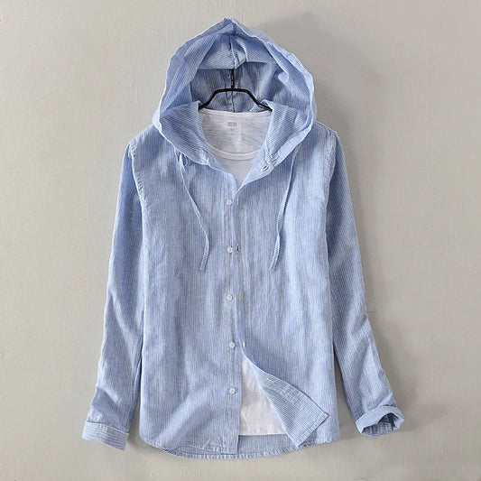 Belezza | LIGHTWEIGHT LINEN HOODED SHIRT