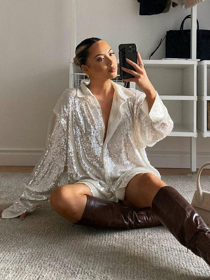 Oversized Sequin Shirt