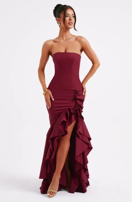 Belezza MAXI DRESS - BURGUNDY