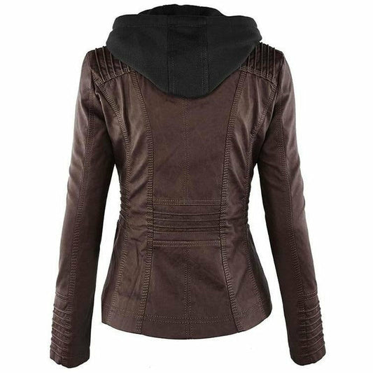 Women's Hooded Moto Jacket | Edgy Style and Functionality Combined