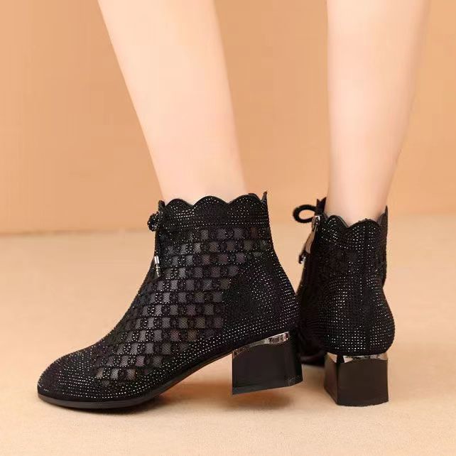 Mesh ankle boots with heel for women | Ferguson