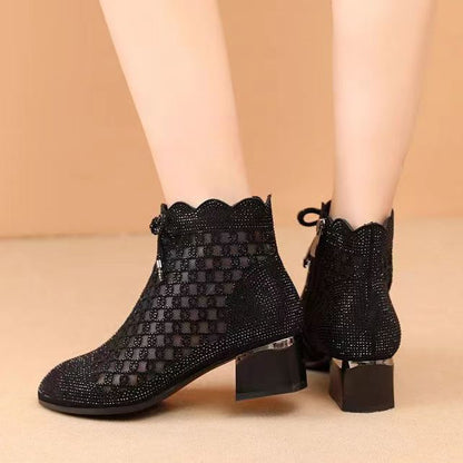 Mesh ankle boots with heel for women | Ferguson