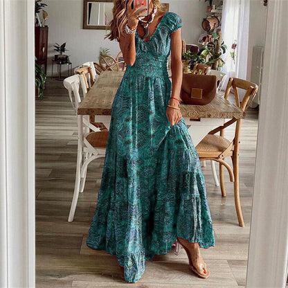 Belezza-hugging long dress in bohemian style