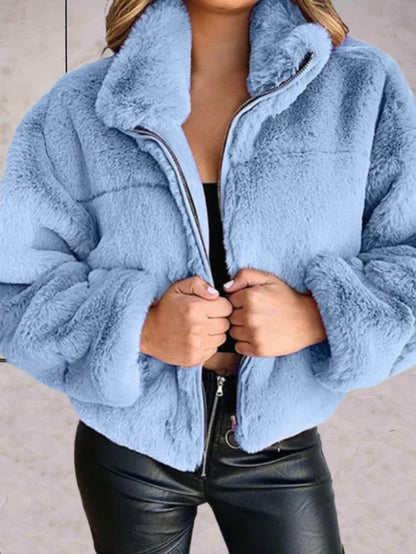 Women's Plush Faux Fur Jacket | Luxe Warmth & Bold Style