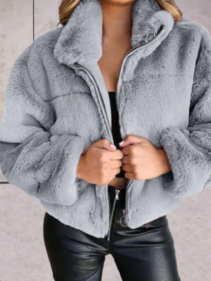 Women's Plush Faux Fur Jacket | Luxe Warmth & Bold Style