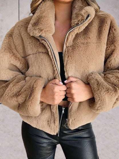 Women's Plush Faux Fur Jacket | Luxe Warmth & Bold Style