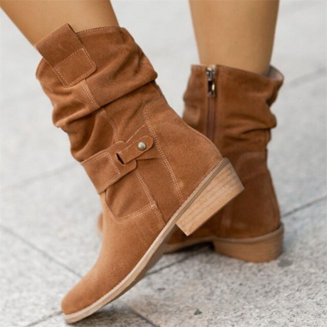 Suede Slouchy Ankle Boots